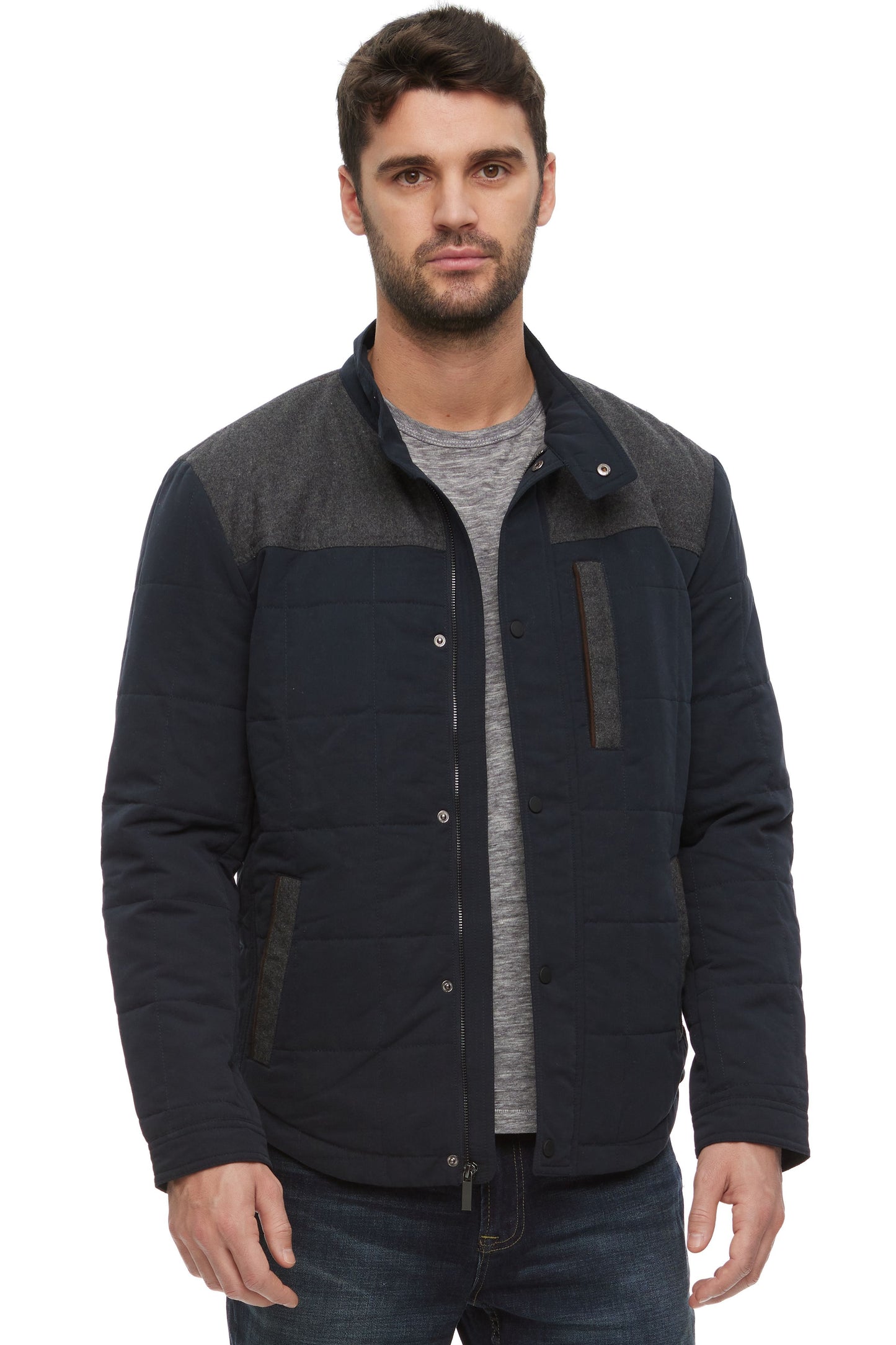 Flag and Anthem Quilted Jacket Navy