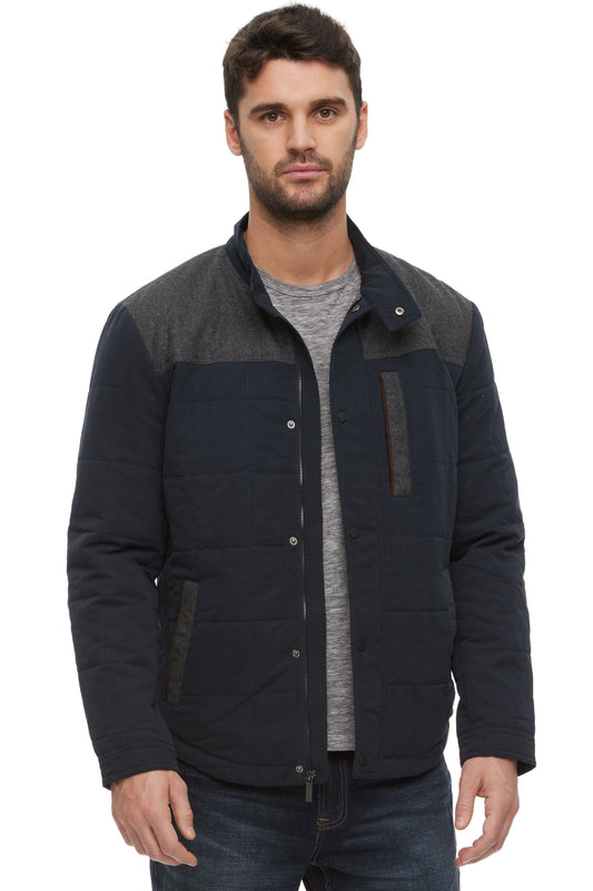 Flag and Anthem Quilted Jacket Navy