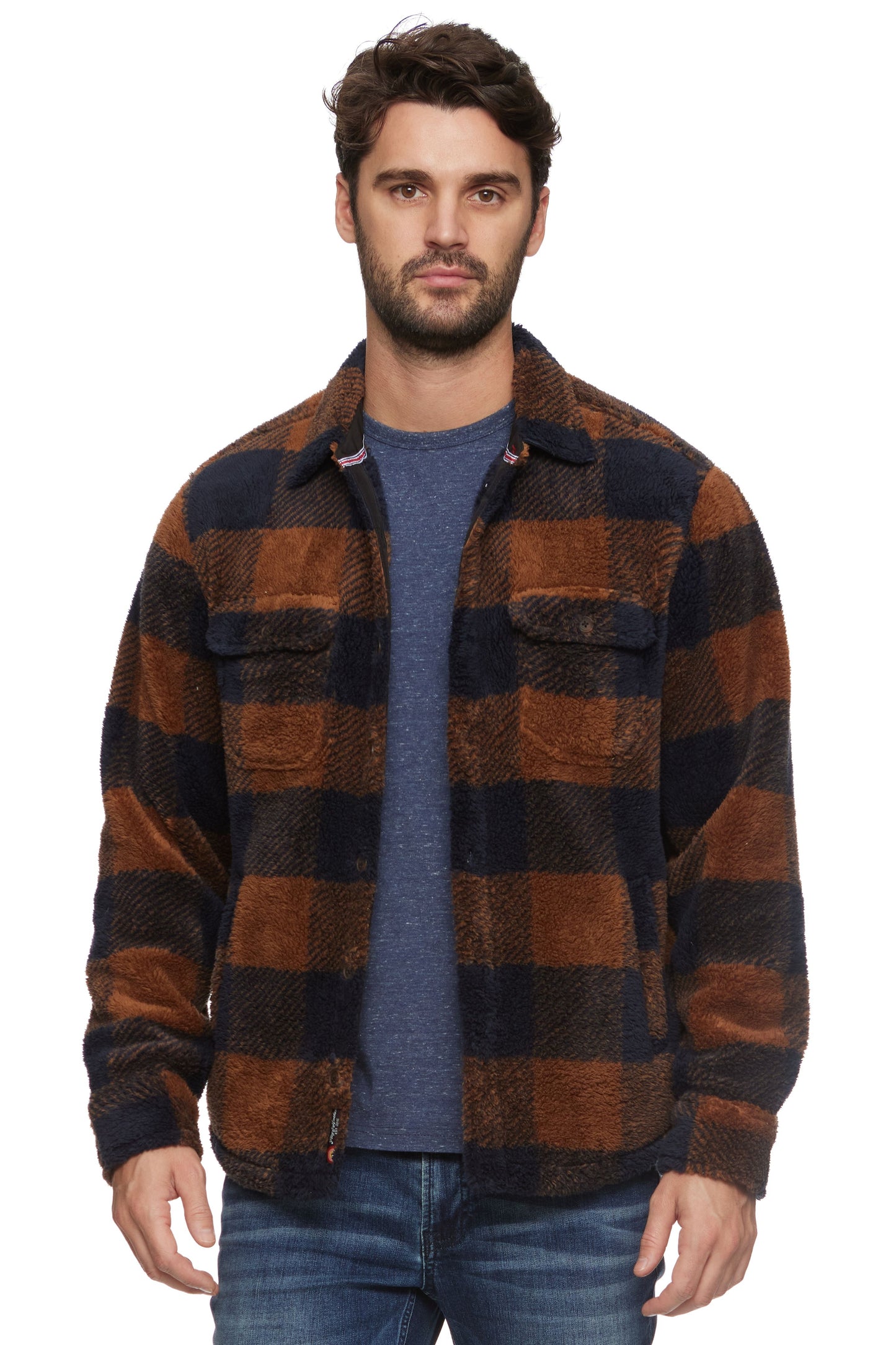 Flag and Anthem Sherpa Shirt Jacket Bronze