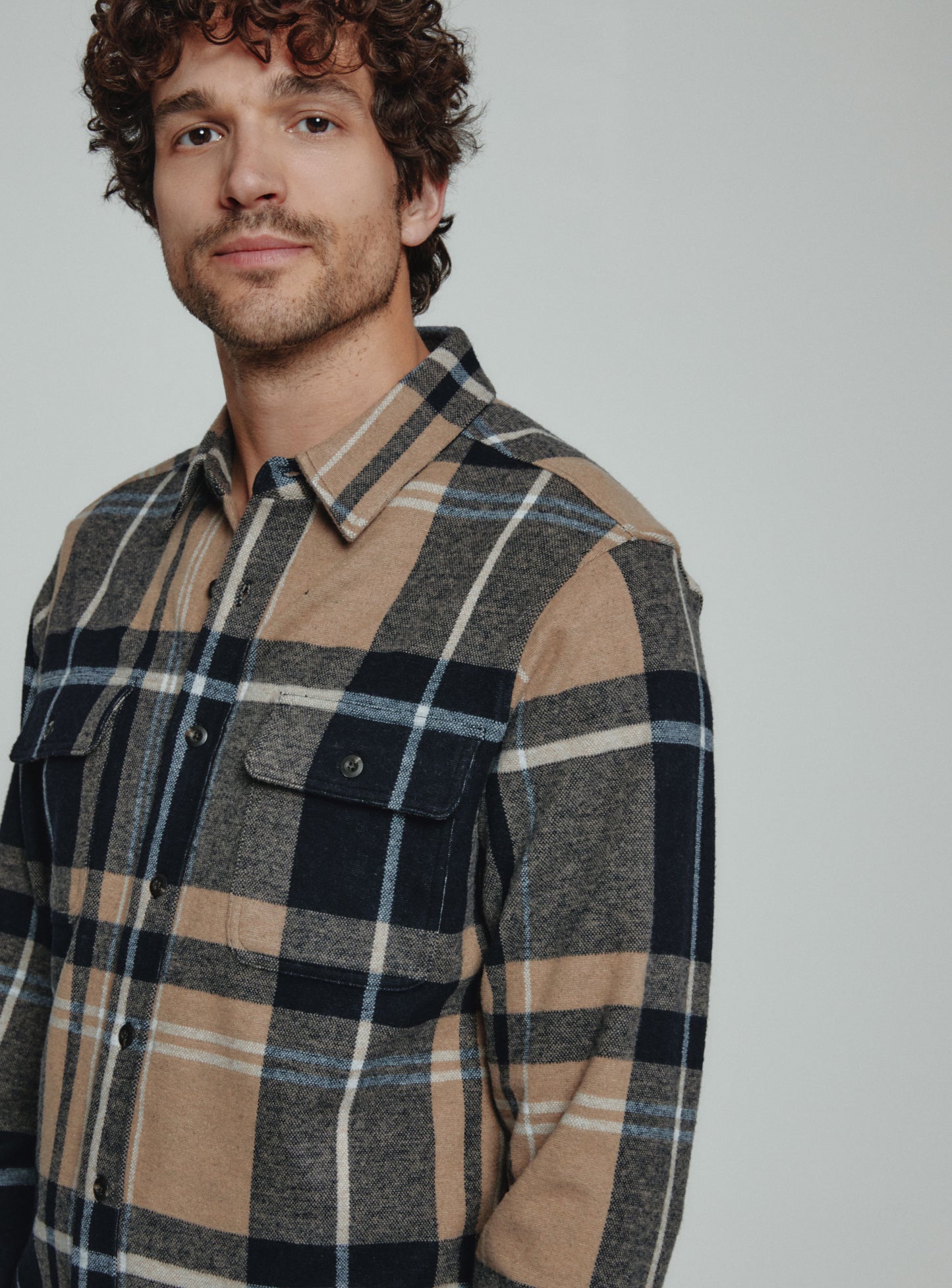 7 Diamonds Flannel Shirt Tan