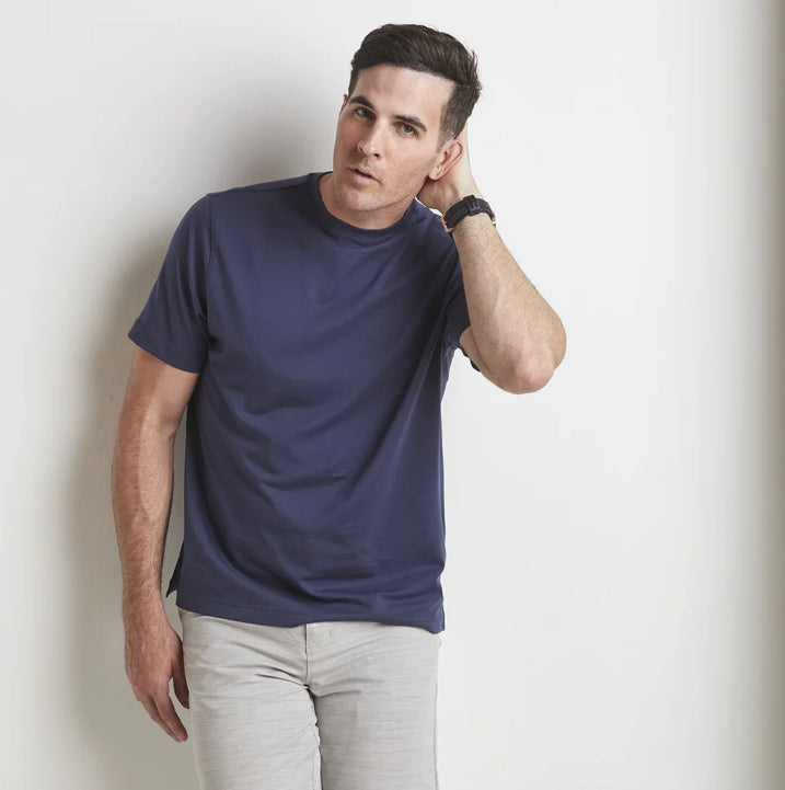 Left Coast Navy Crew Tee Shirt