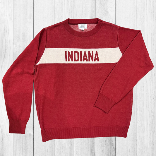 Hometown Classic Crew Sweater Crimson/Natural Indiana
