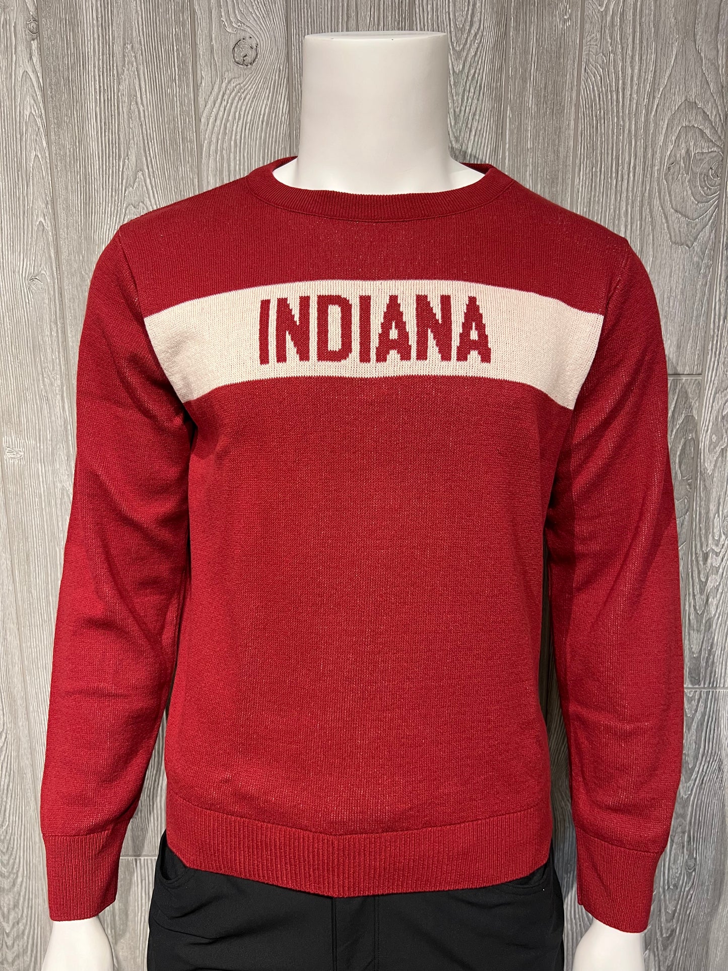 Hometown Classic Crew Sweater Crimson/Natural Indiana