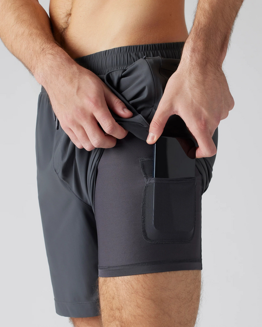 Rhone 7" Pursuit Short - Lined Asphalt