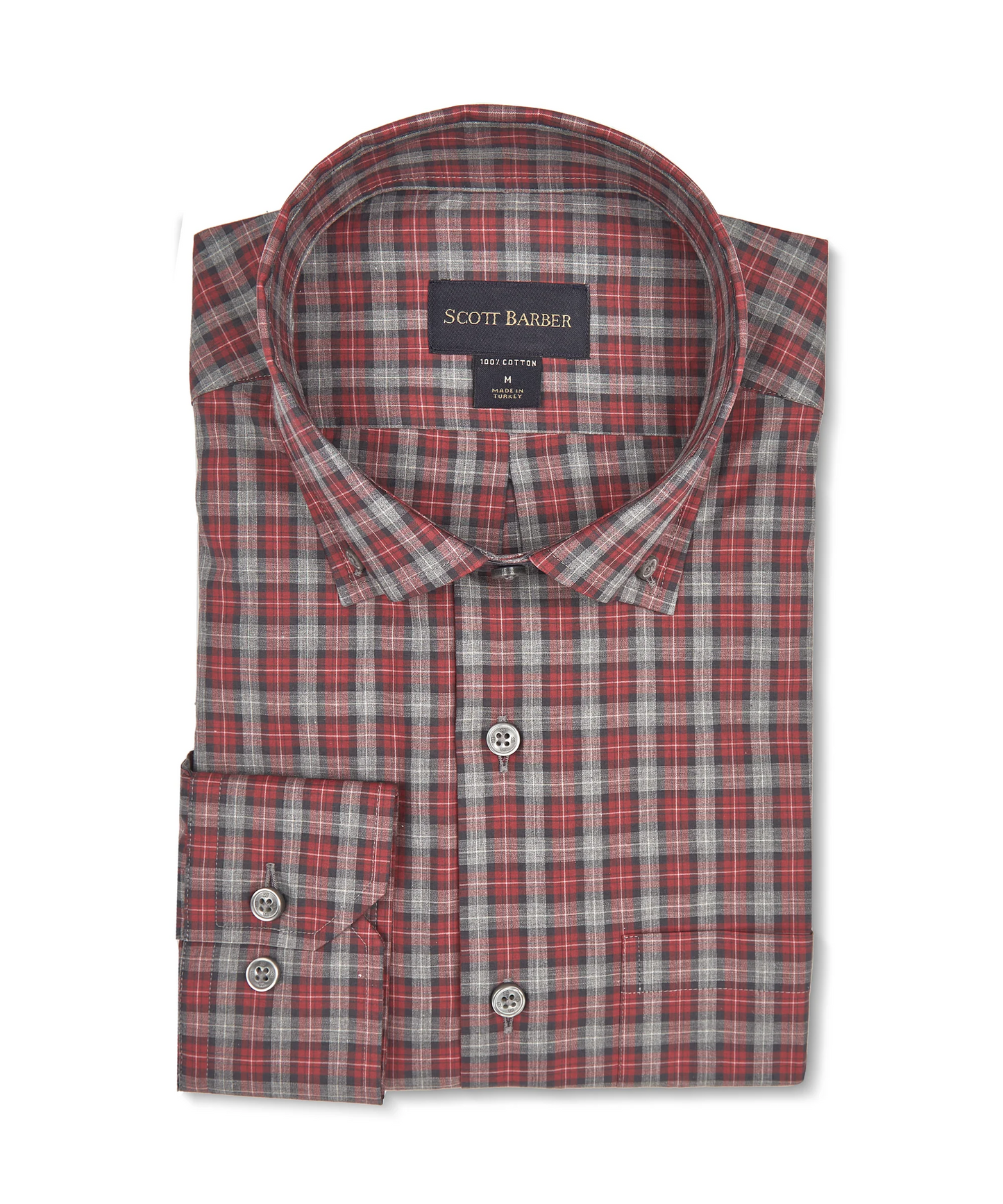 Scott Barber Burgundy Cotton Plaid