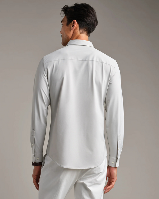 Rhone Long Sleeve Commuter Shirt Gray Stone Oxford