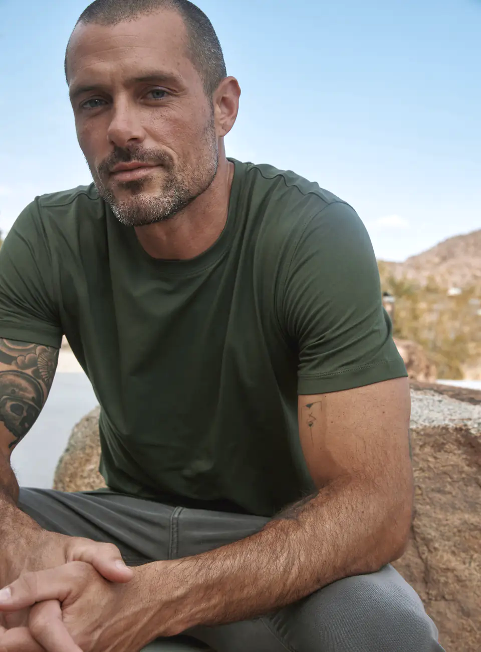 7 Diamonds Crew Tee Shirt Olive