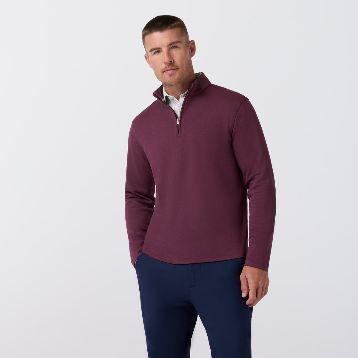 Mizzen + Main F26 1/4 Zip KPI Merlot