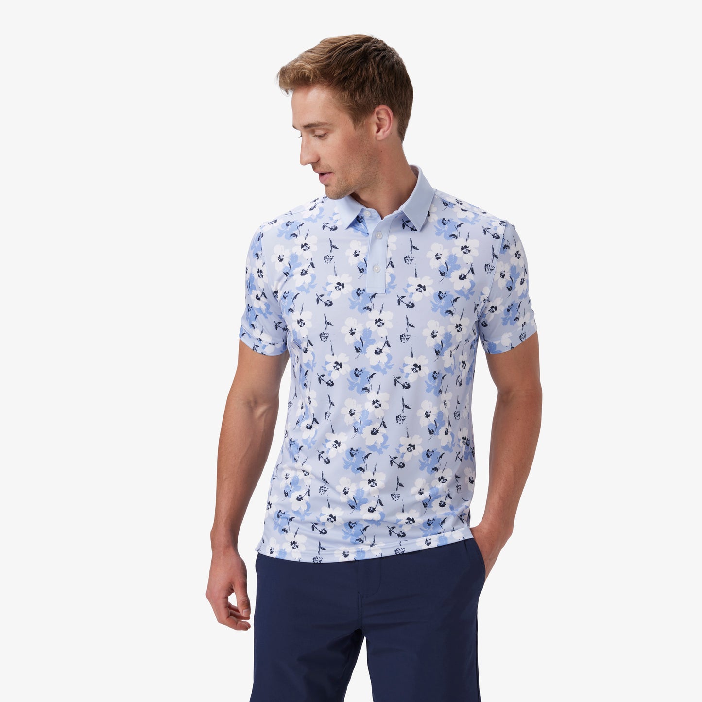 Mizzen + Main Polo Versa Light Pastel Blue Floral
