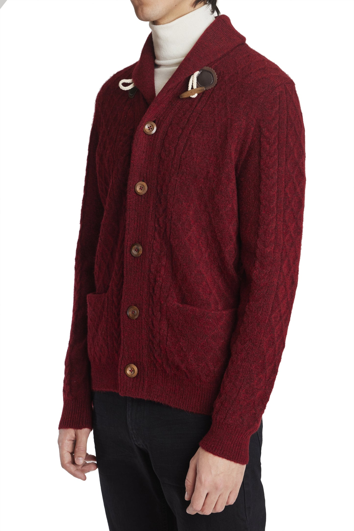 Paisely & Gray Wine Toggle Cardigan Sweater