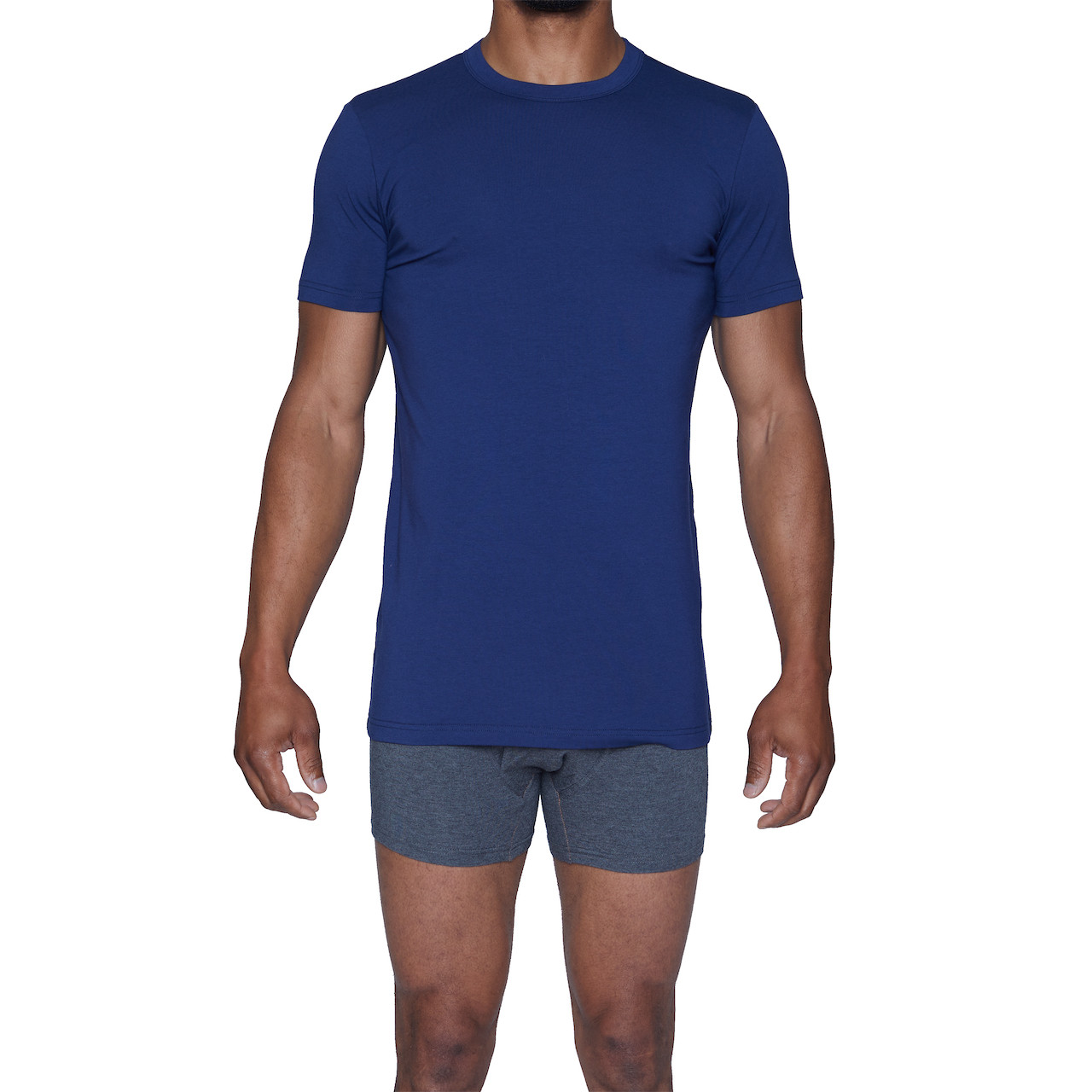 Wood Undershirt Crew Neck Space Blue