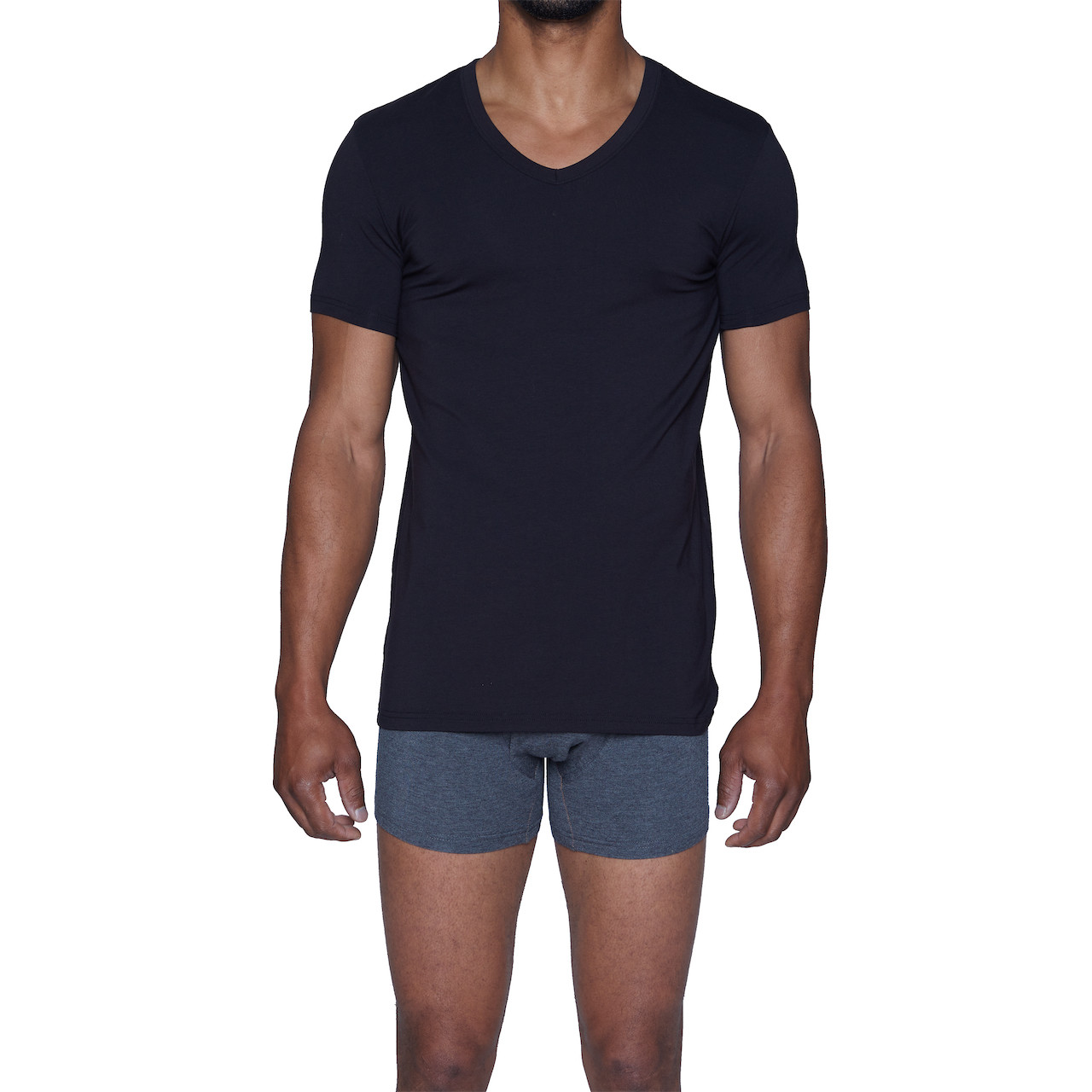 Wood Undershirt V Neck Black