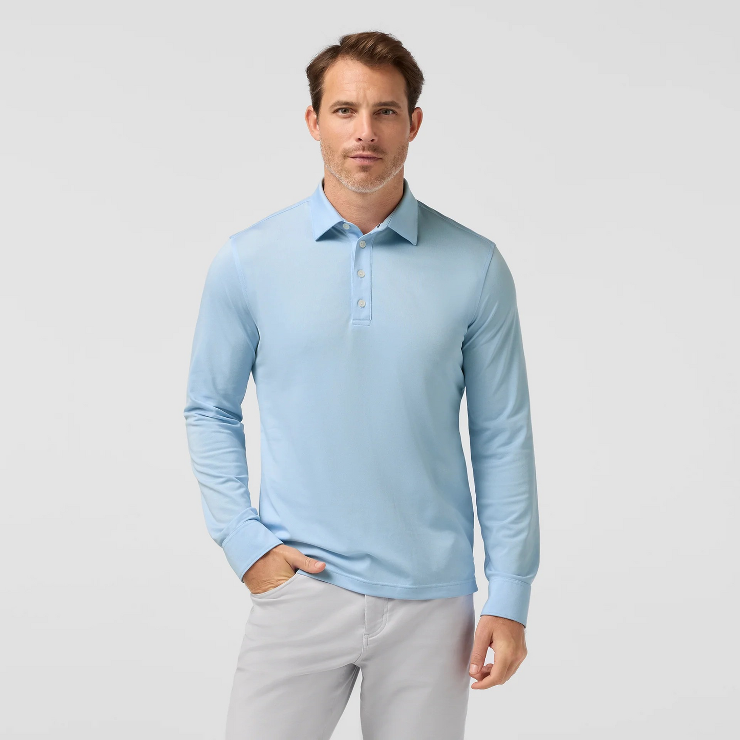 Mizzen + Main S26 Harper LS Polo Cloud Blue