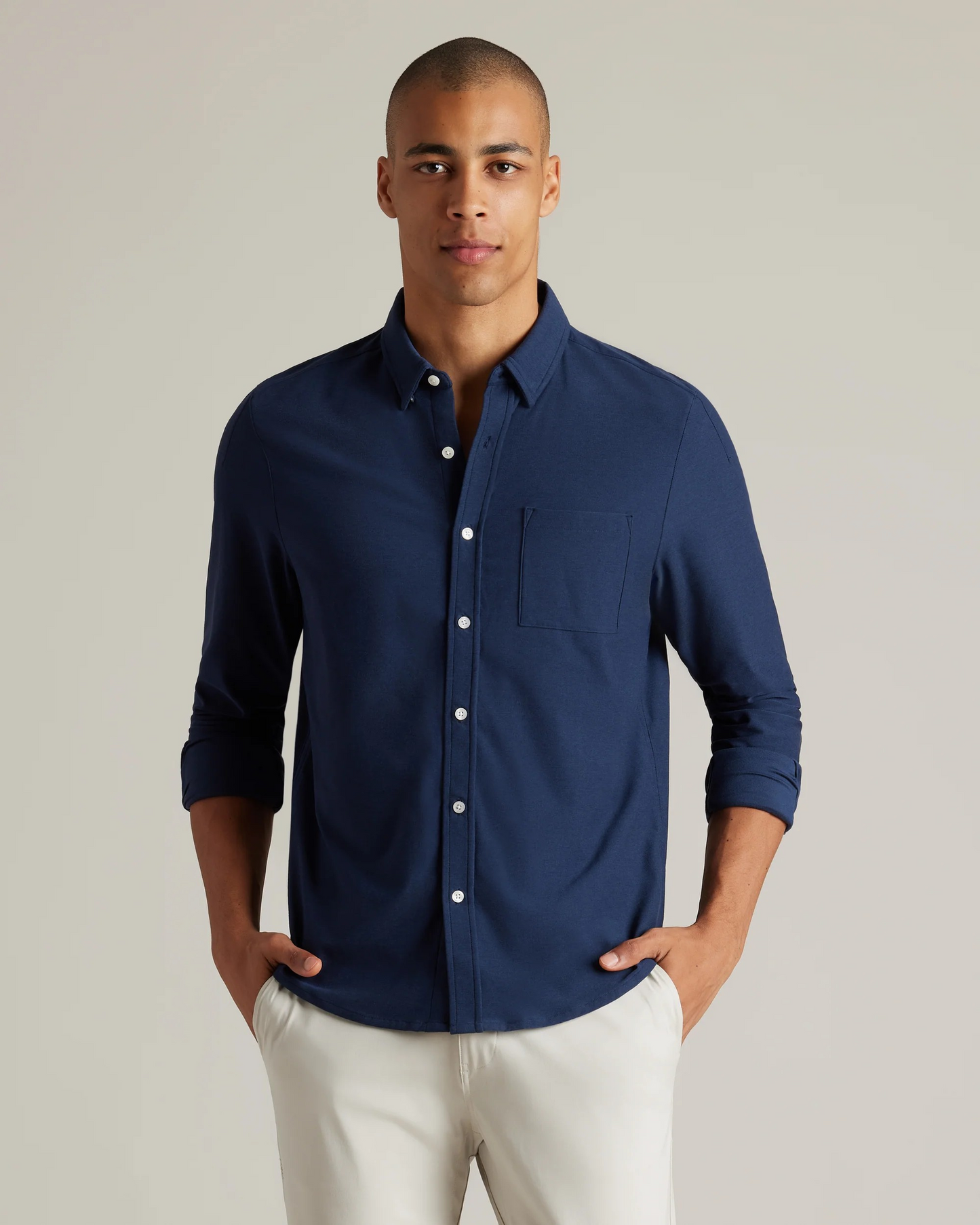 Rhone Long Sleeve "WFH" Shirt Navy