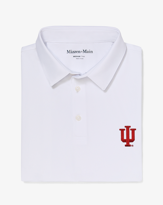 Mizzen + Main Polo Versa Solid White IU Logo 1