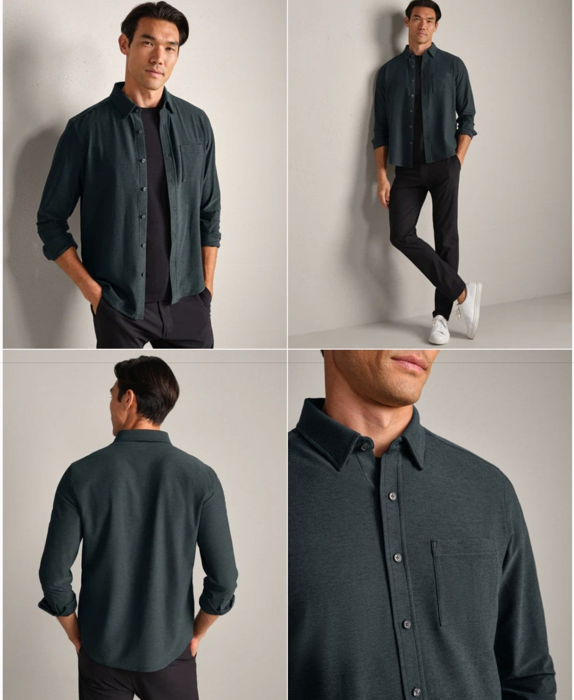 Rhone Long Sleeve "WFH" Shirt Pine Grey