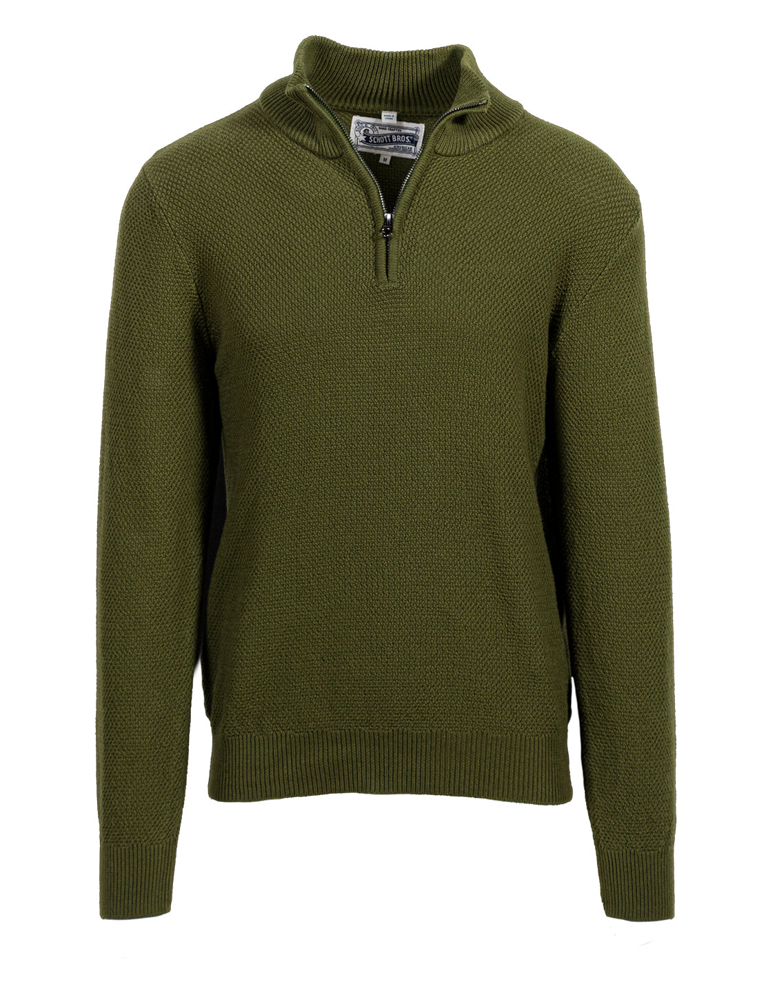 Schott 1/4 Zip Sweater Spruce Green