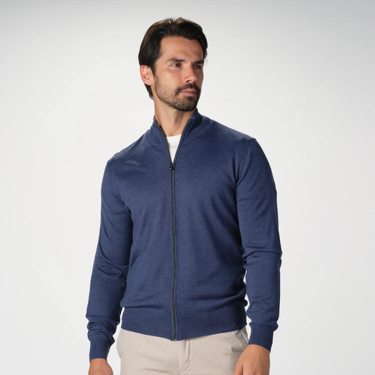Garnet Full Zip Sweater Navy
