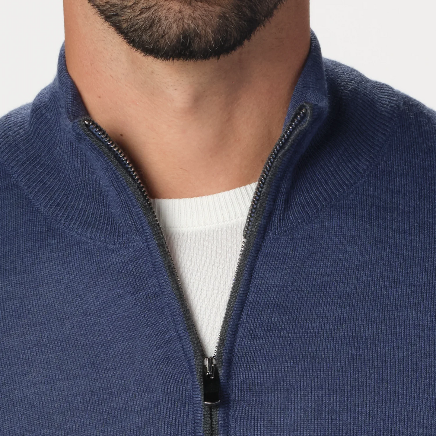 Garnet Full Zip Sweater Navy
