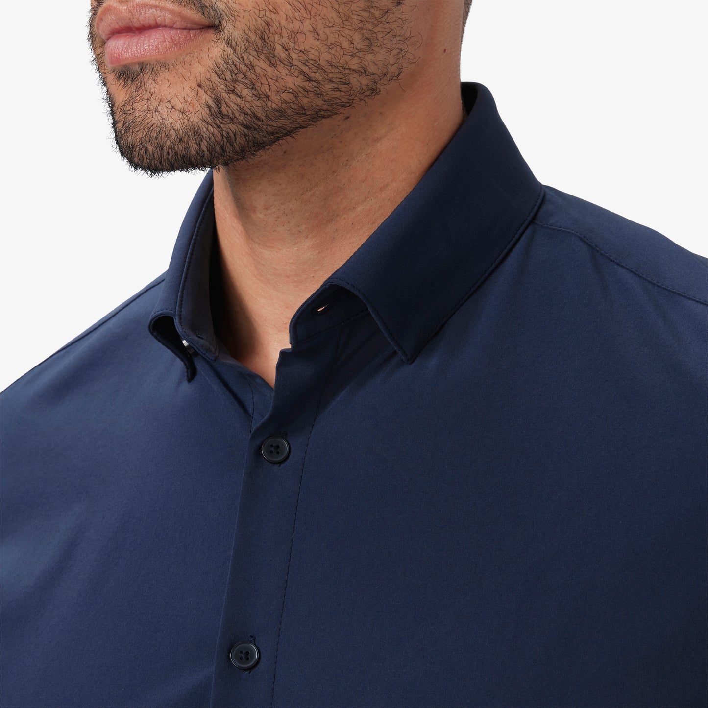 Mizzen + Main Long Sleeve Solid Navy Shirt