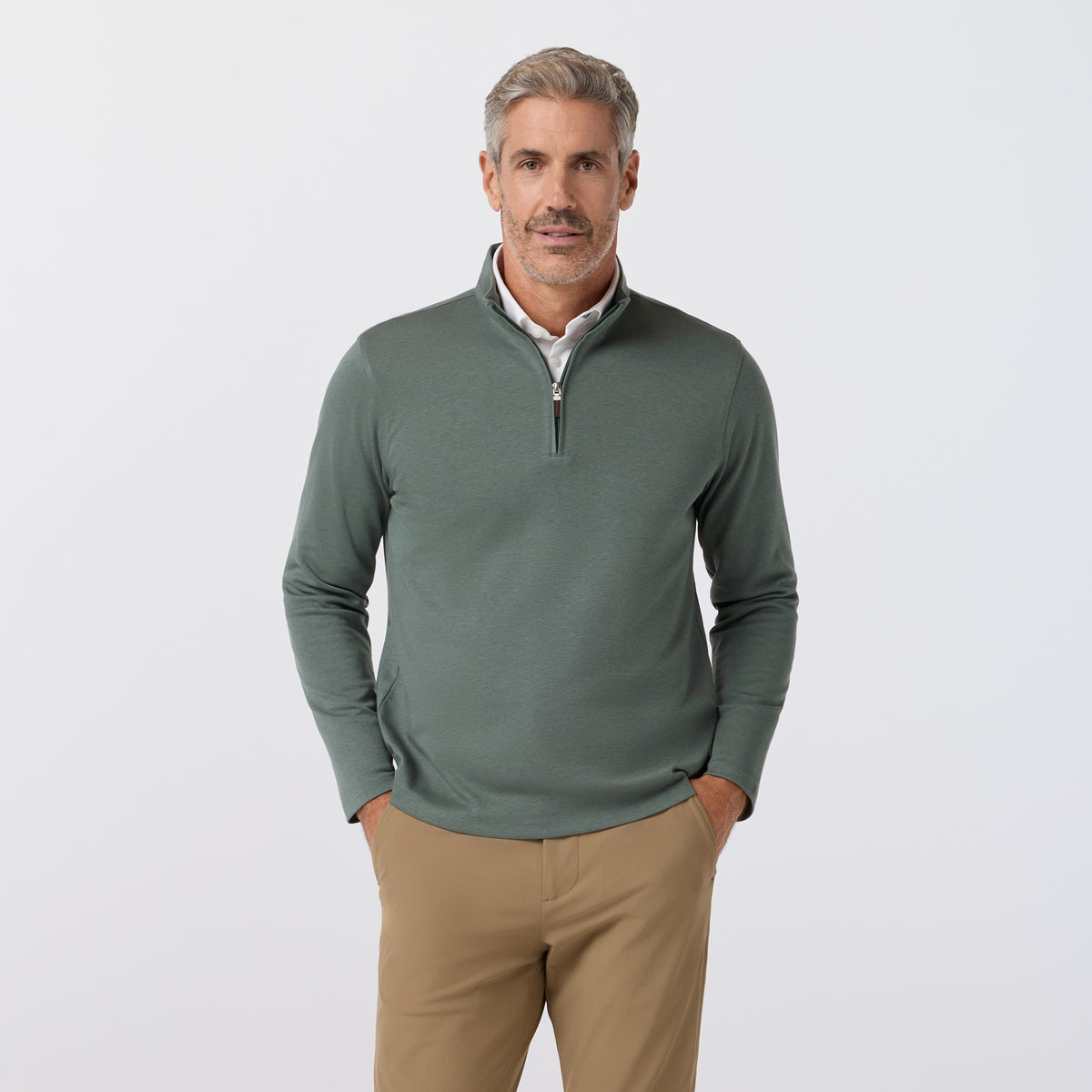 Mizzen + Main F26 1/4 Zip KPI Hemlock