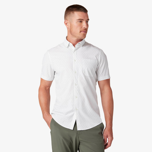 Mizzen+Main Short Sleeve Shirt Aluminum Argyle