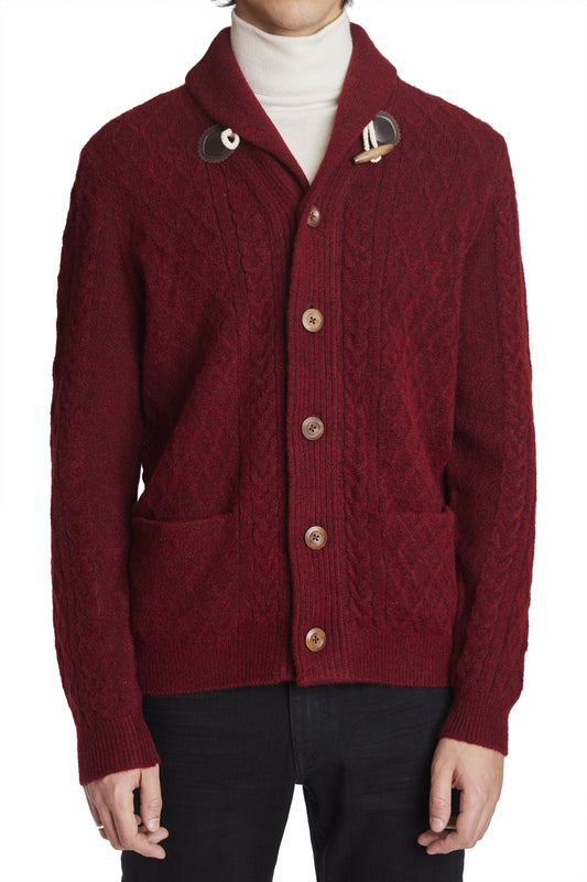 Paisely & Gray Wine Toggle Cardigan Sweater