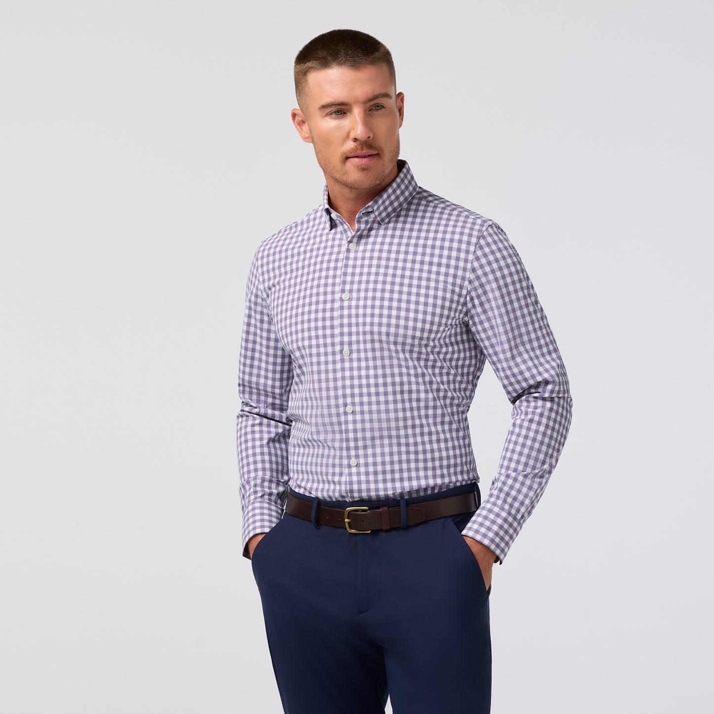 Mizzen + Main S26 LS Purple Check